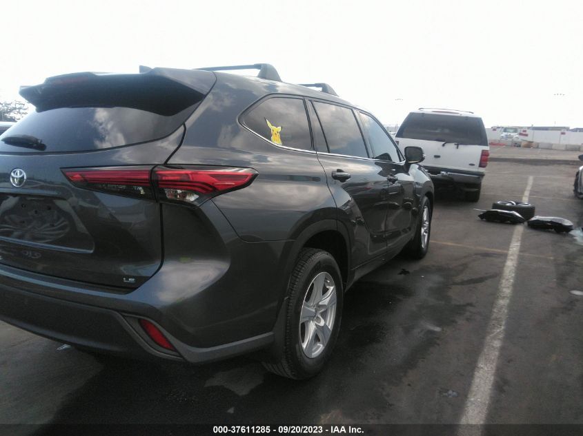 2021 Toyota Highlander L/Le VIN: 5TDZZRAH5MS537374 Lot: 37611285