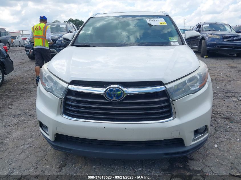 2016 Toyota Highlander Hybrid Limited Platinum V6 VIN: 5TDDCRFH9GS013993 Lot: 37613523