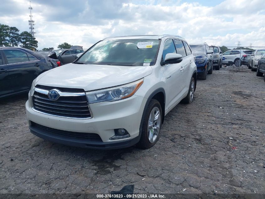 2016 Toyota Highlander Hybrid Limited Platinum V6 VIN: 5TDDCRFH9GS013993 Lot: 37613523