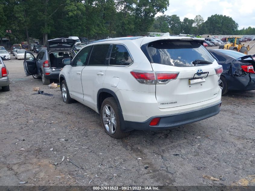 2016 Toyota Highlander Hybrid Limited Platinum V6 VIN: 5TDDCRFH9GS013993 Lot: 37613523