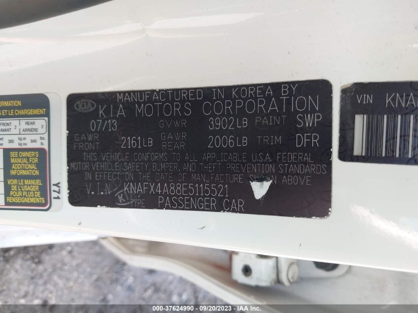 KNAFX4A88E5115521 2014 Kia Forte Ex