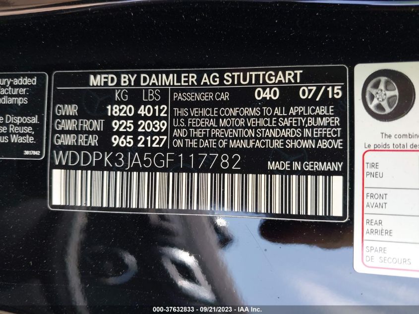 VIN WDDPK3JA5GF117782 2016 Mercedes-Benz SLK-Class,... no.9