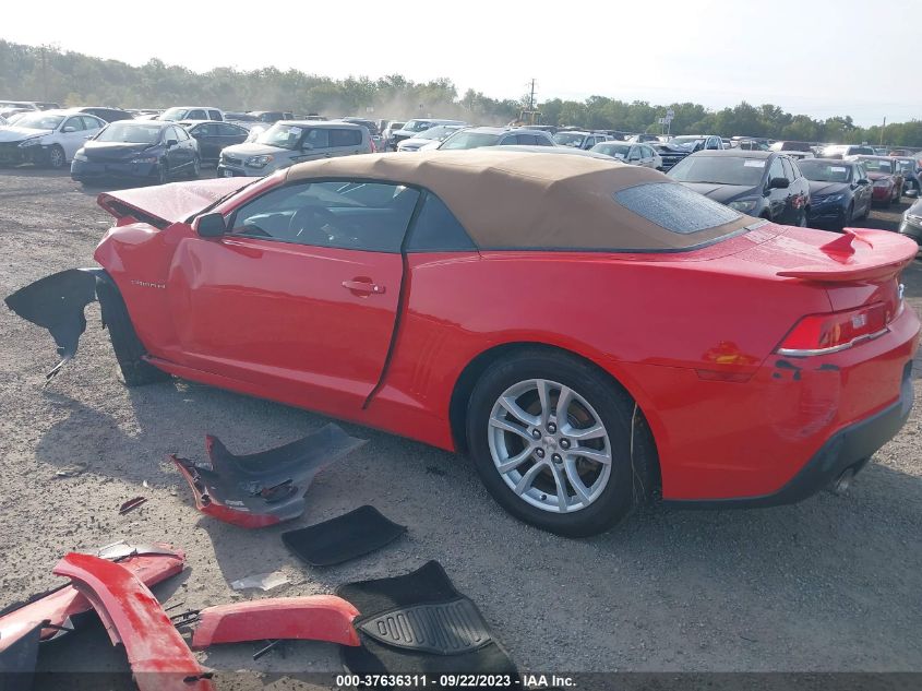2015 Chevrolet Camaro Lt VIN: 2G1FD3D39F9267651 Lot: 37636311
