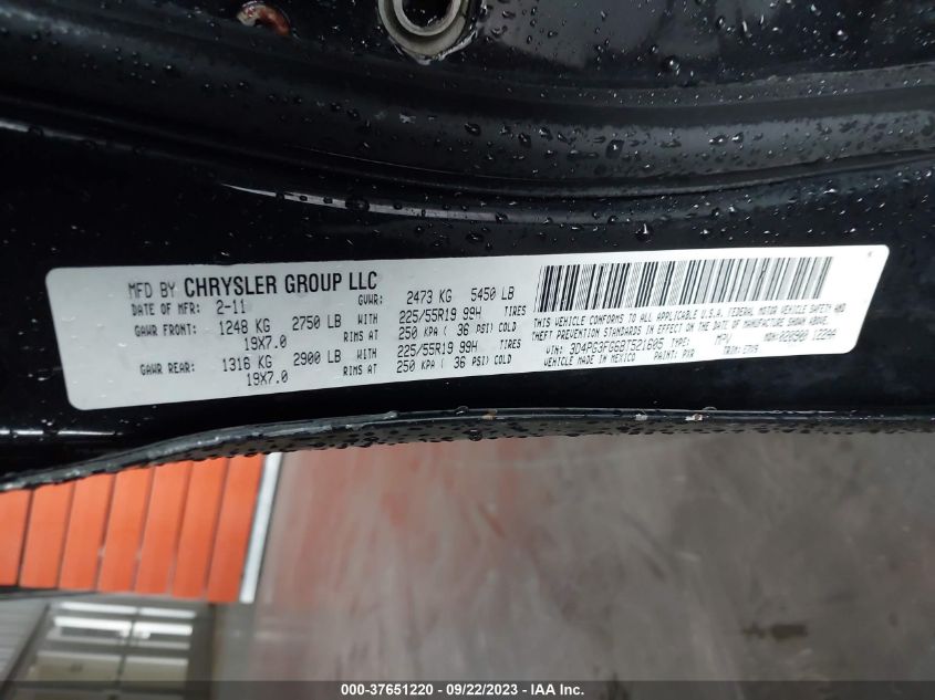 3D4PG3FG6BT521605 2011 Dodge Journey Crew