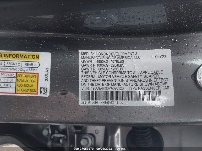 19UDE4H36PA020123 2023 Acura Integra A-Spec