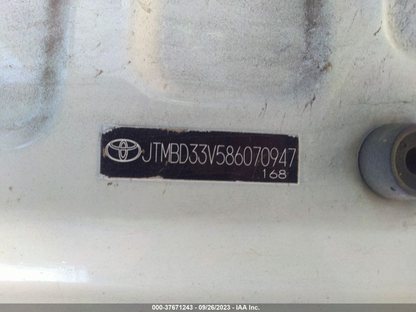 JTMBD33V586070947 2008 Toyota Rav4