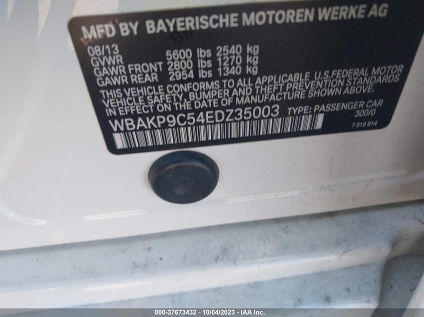 2014 BMW 550I XDRIVE WBAKP9C54EDZ35003