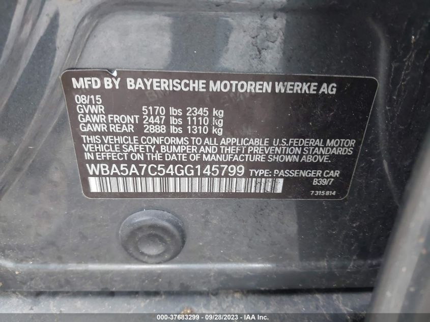 WBA5A7C54GG145799 2016 BMW 528I xDrive