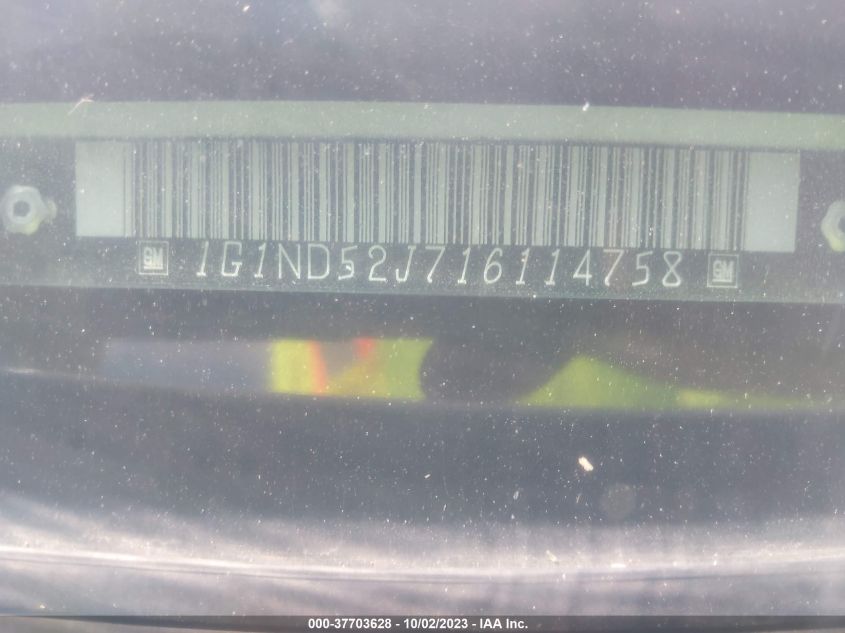 2001 Chevrolet Malibu VIN: 1G1ND52J716114758 Lot: 37703628