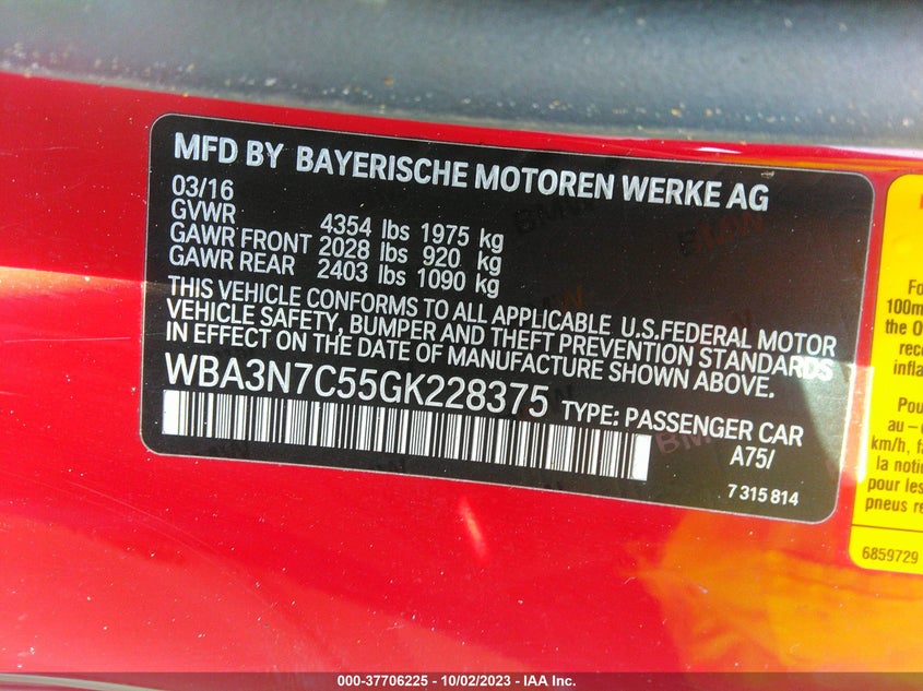 2016 BMW 428I - WBA3N7C55GK228375