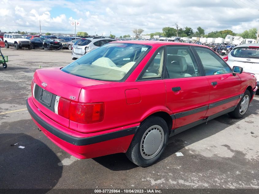 1990 Audi 80 VIN: WAUEA08A9LA004981 Lot: 37725964