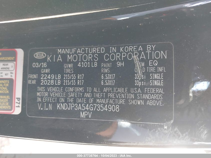 KNDJP3A54G7354908 2016 Kia Soul +