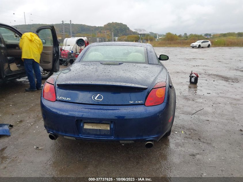 2002 Lexus Sc 430 VIN: JTHFN48Y920019368 Lot: 37737625