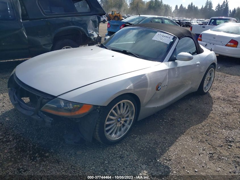 2003 BMW Z4 2.5I VIN: 4USBT334X3LR63842 Lot: 37744464