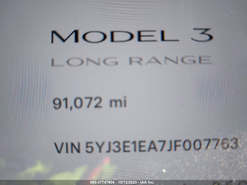 5YJ3E1EA7JF007763 2018 Tesla Model 3 Mid Range/Long Range