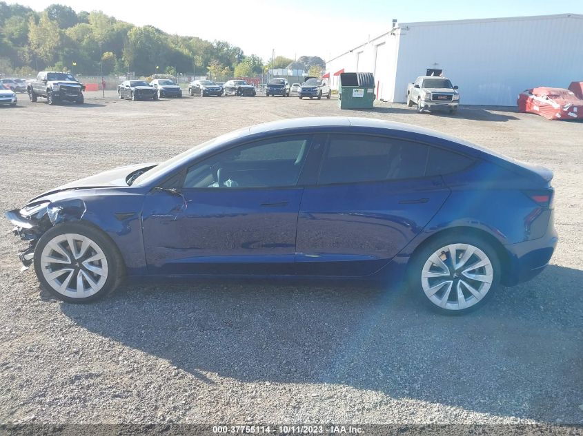 2022 Tesla Model 3 Long Range Dual Motor All-Wheel Drive VIN: 5YJ3E1EB2NF114685 Lot: 37755114