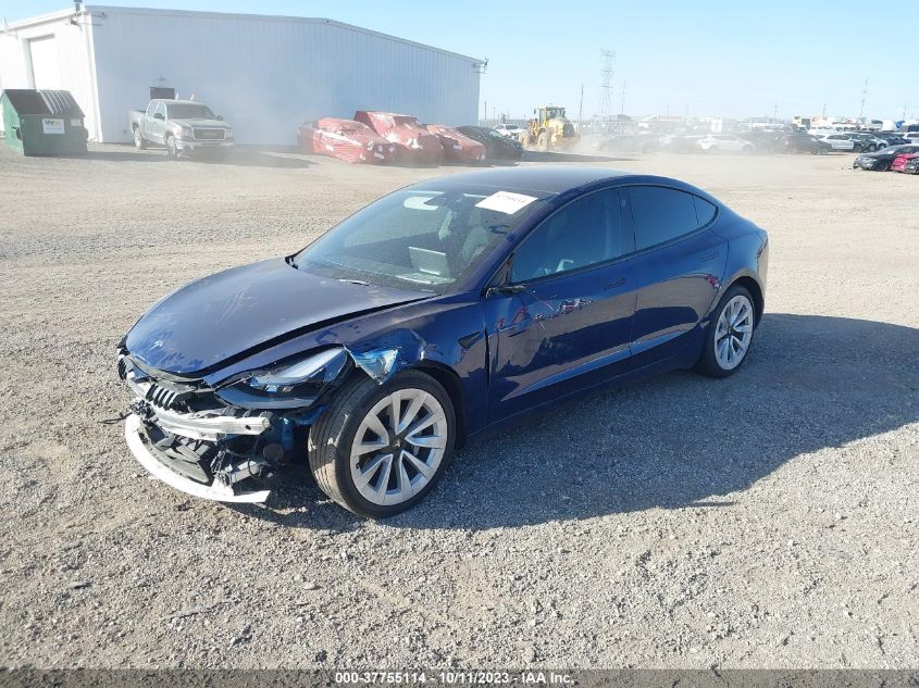 2022 Tesla Model 3 Long Range Dual Motor All-Wheel Drive VIN: 5YJ3E1EB2NF114685 Lot: 37755114