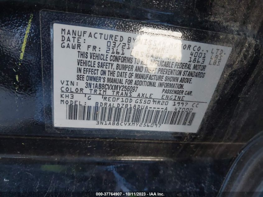 3N1AB8CVXMY256097 2021 Nissan Sentra Sv