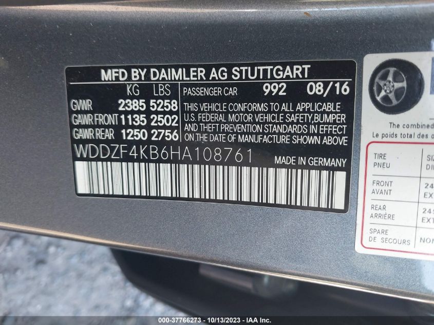 WDDZF4KB6HA108761 2017 Mercedes-Benz E 300 4Matic