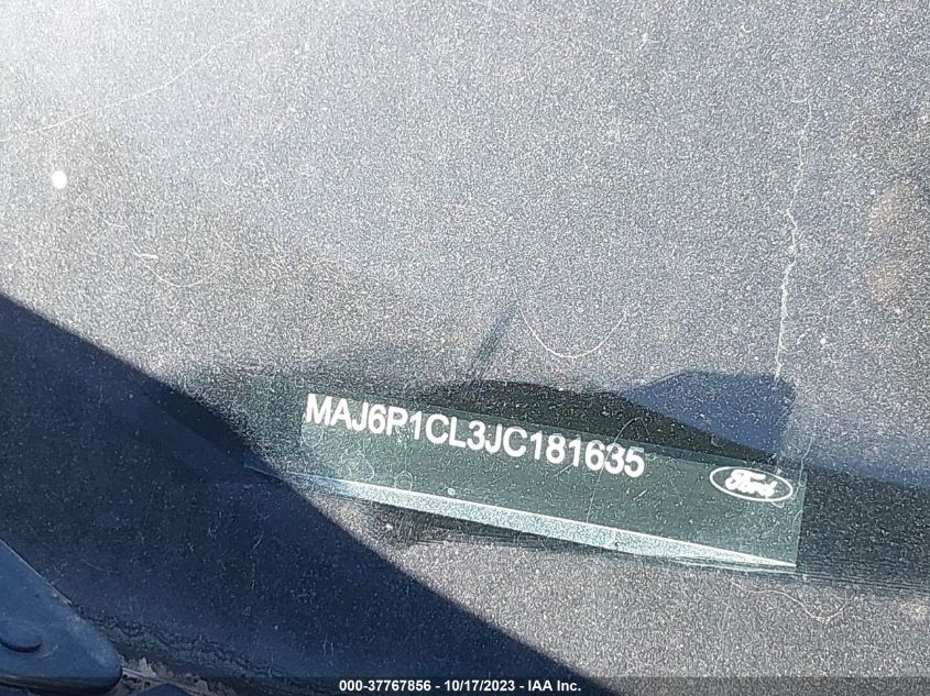 2018 Ford Ecosport Ses VIN: MAJ6P1CL3JC181635 Lot: 37767856