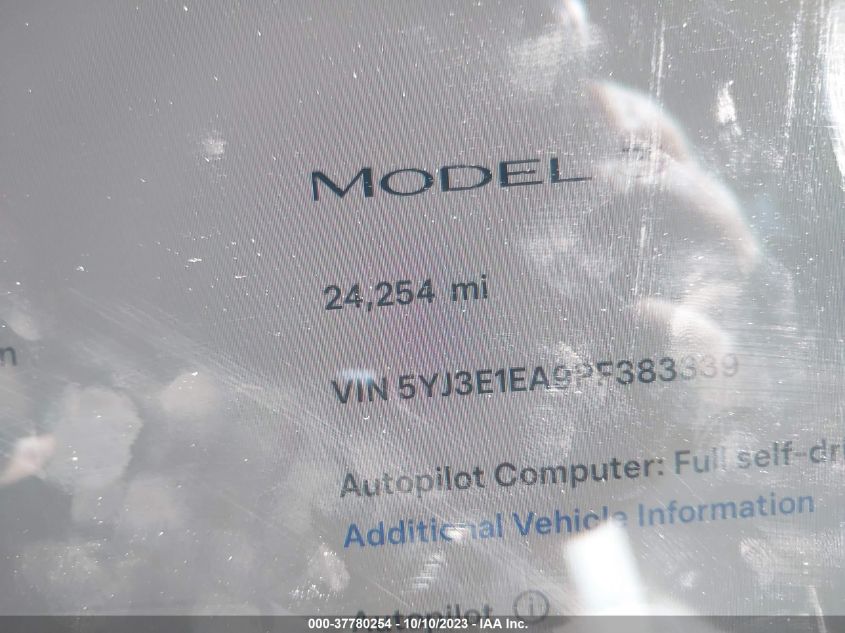 5YJ3E1EA9PF383339 2023 Tesla Model 3