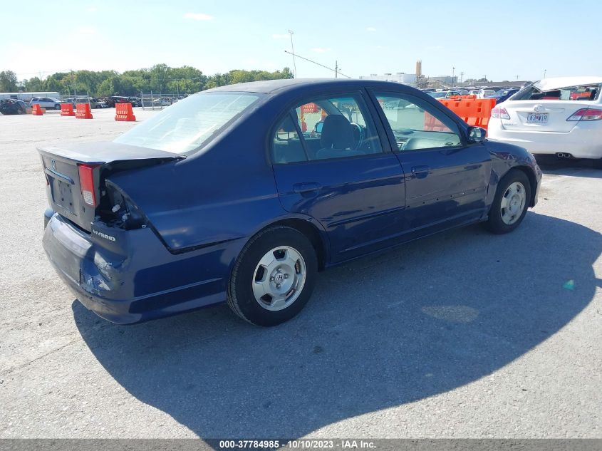 2005 Honda Civic Hybrid VIN: JHMES96605S010537 Lot: 37784985