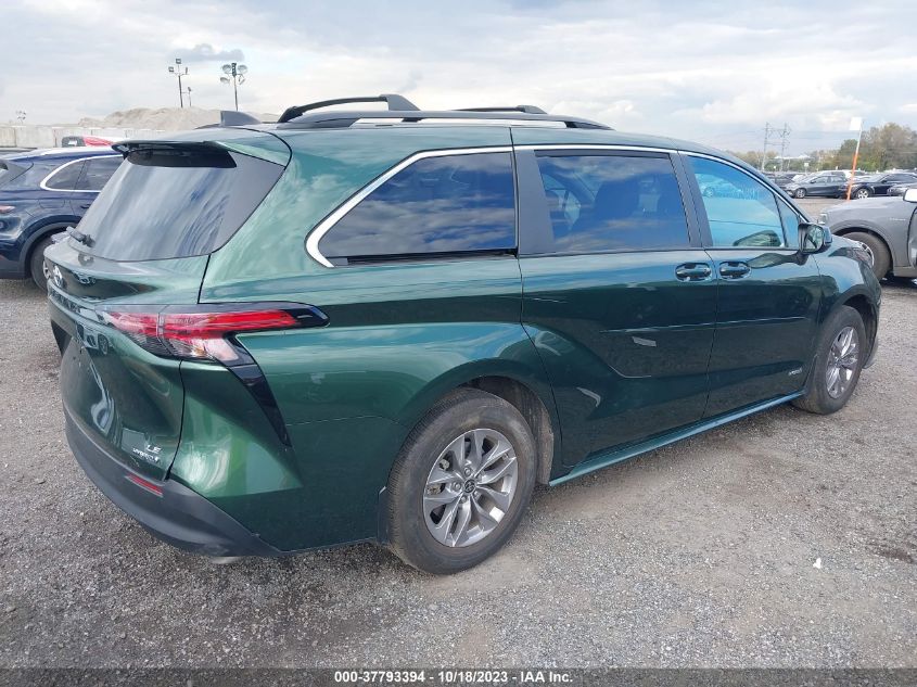 2021 Toyota Sienna Le VIN: 5TDKRKEC1MS074351 Lot: 37793394