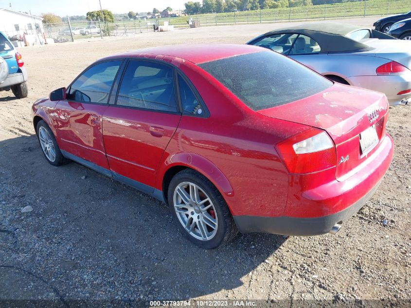 2003 Audi A4 1.8T VIN: WAULC68E23A331360 Lot: 37793794