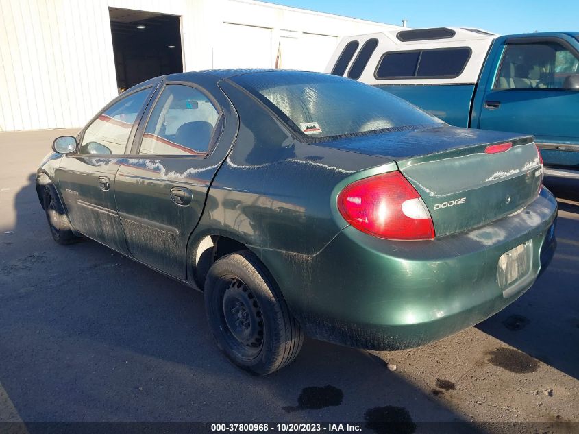 2000 Dodge Neon Highline VIN: 1B3ES46C4YD671301 Lot: 37800968