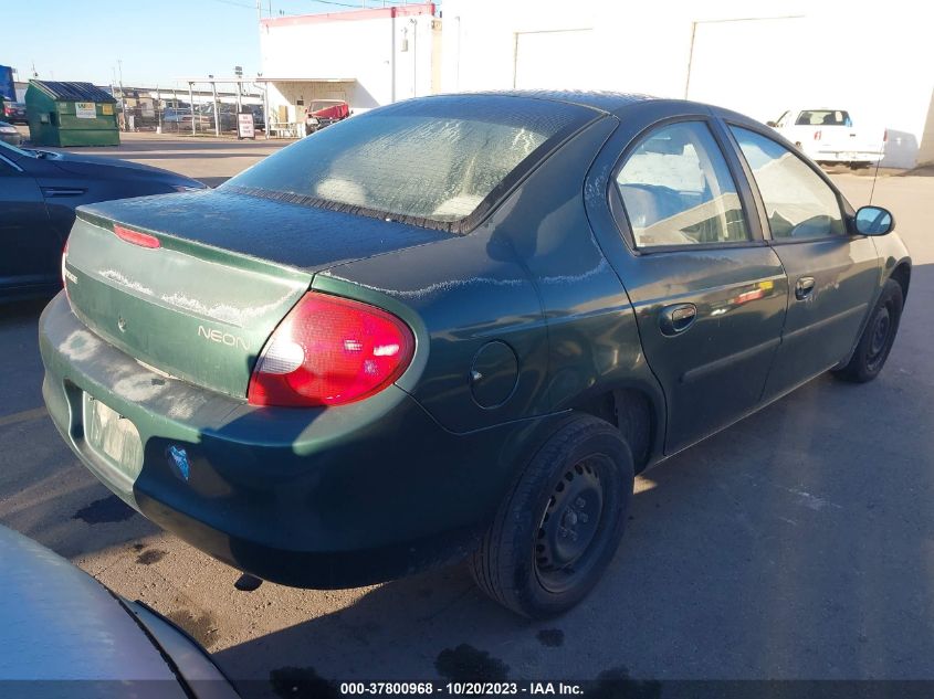 2000 Dodge Neon Highline VIN: 1B3ES46C4YD671301 Lot: 37800968