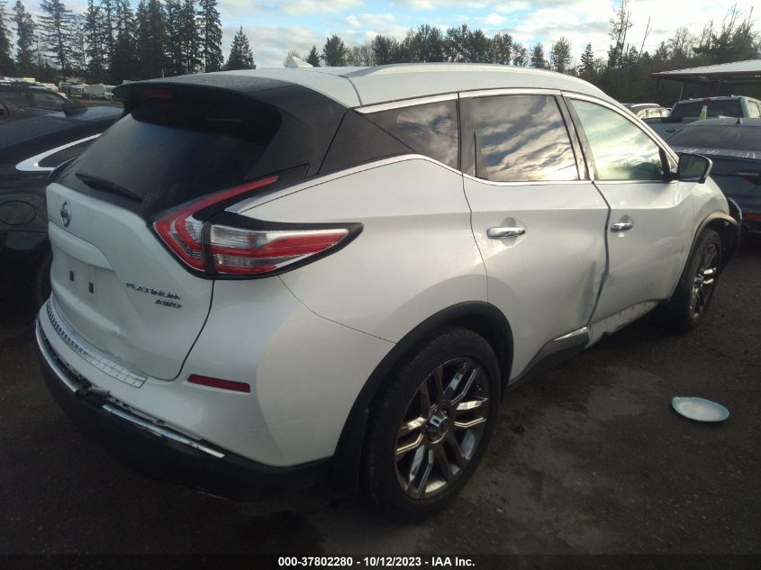 2015 Nissan Murano Platinum VIN: 5N1AZ2MH7FN244290 Lot: 37802280