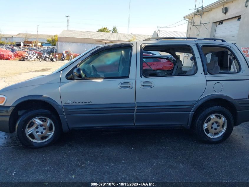 2001 Pontiac Montana 6-Passenger Seating VIN: 1GMDU23E61D321586 Lot: 39610124