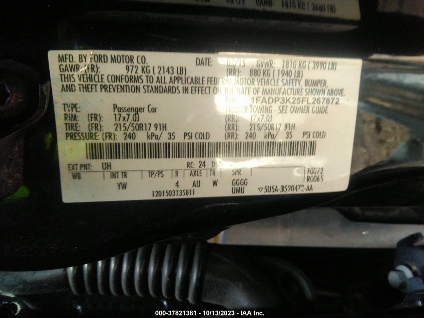 1FADP3K25FL267872 2015 Ford Focus Se