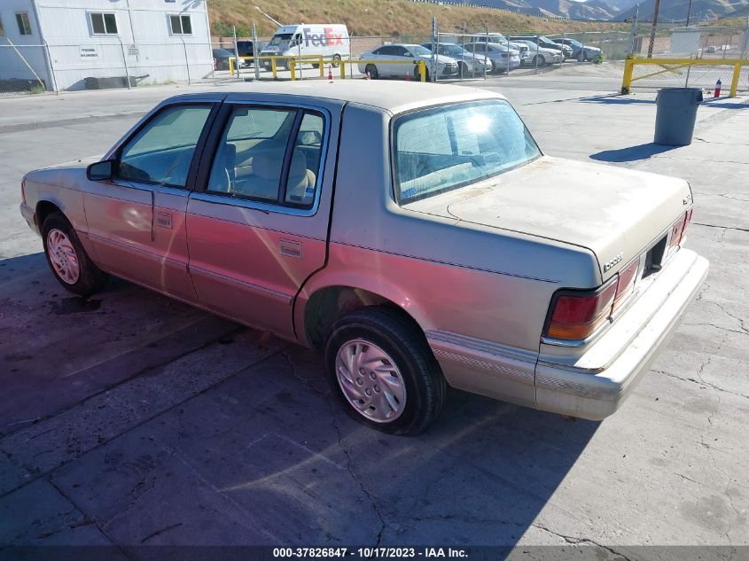 1992 Dodge Spirit VIN: 1B3XA46K6NF284512 Lot: 37826847