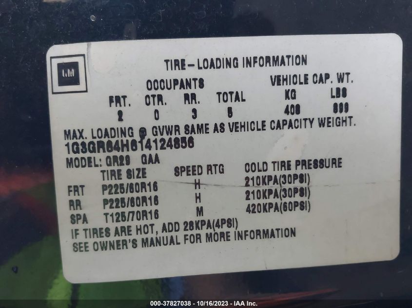 1G3GR64H614124856 2001 Oldsmobile Aurora