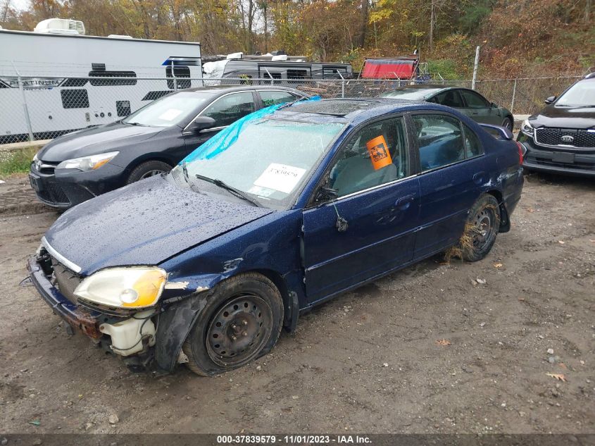 2001 Honda Civic Ex VIN: 1HGES26781L051120 Lot: 37839579