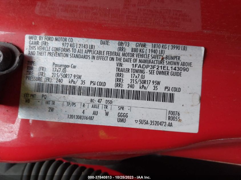 1FADP3F21EL143090 2014 Ford Focus Se