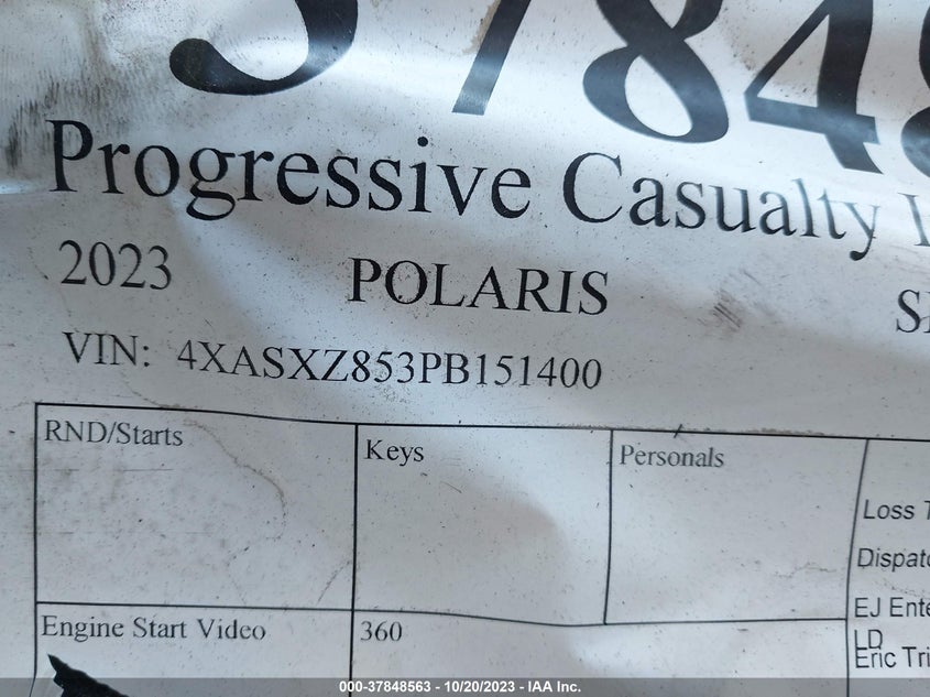 2023 POLARIS SPORTSMAN 850 CC(VIN: 4XASXZ853PB151400