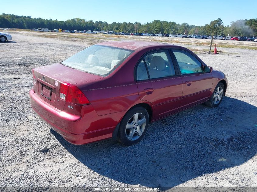 2005 Honda Civic Ex VIN: 2HGES26745H543937 Lot: 37857340