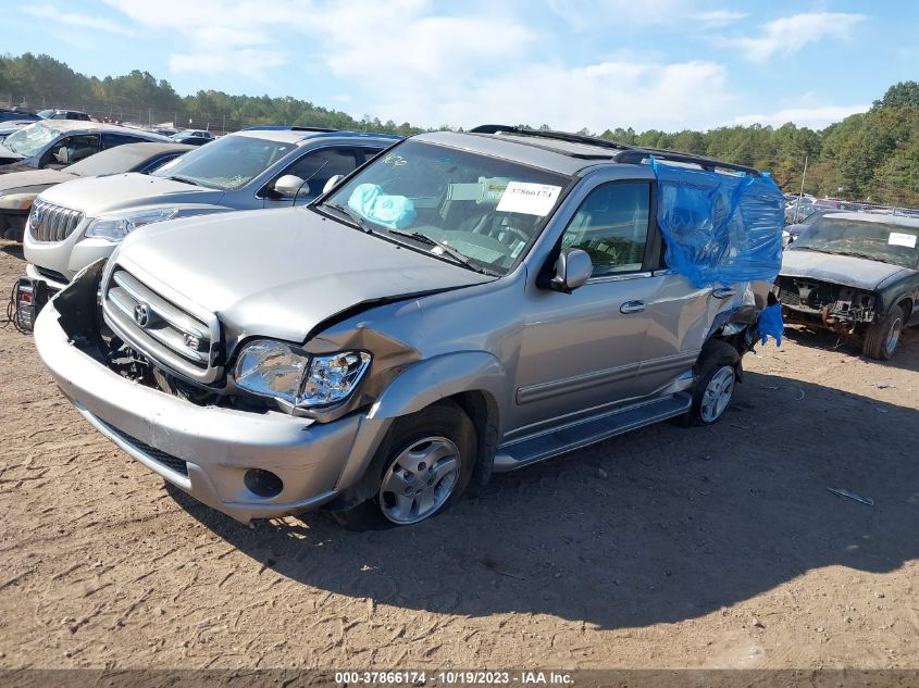 2002 Toyota Sequoia Limited VIN: 5TDZT38A52S087181 Lot: 37866174