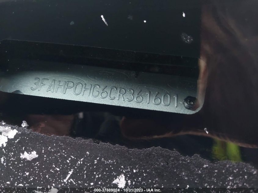 2012 Ford Fusion Se VIN: 3FAHP0HG6CR361601 Lot: 37889024
