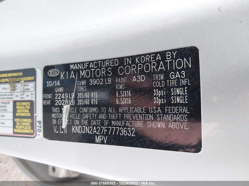 KNDJN2A27F7773632 2015 Kia Soul