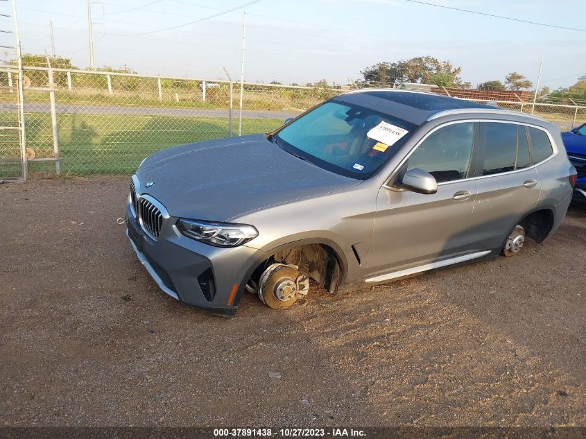 2023 BMW X3 Sdrive30I VIN: 5UX43DP05P9T10994 Lot: 37891438