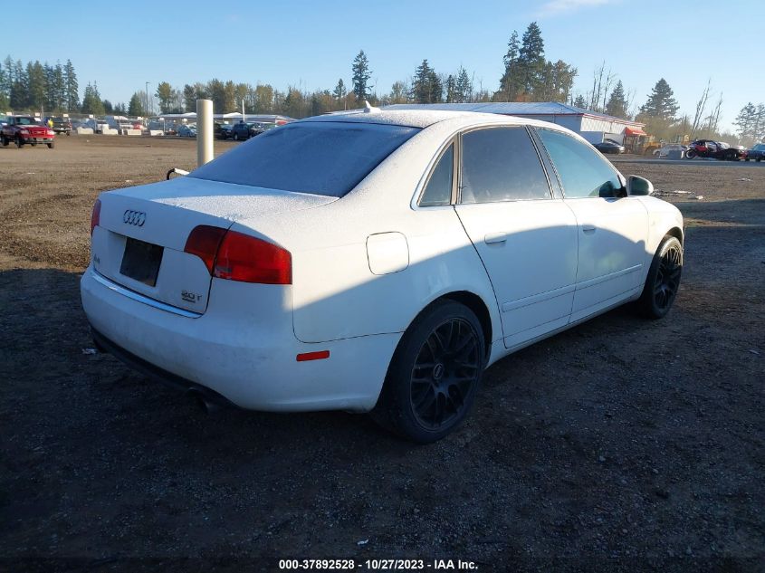 2007 Audi A4 2.0T VIN: WAUDF78E47A055089 Lot: 37892528