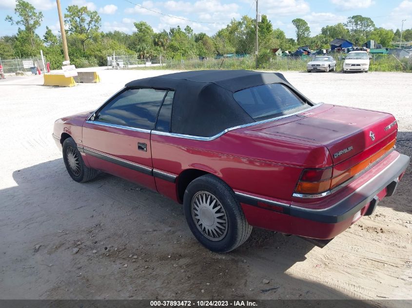 1993 Chrysler Lebaron Lx VIN: 1C3XU5538PF613160 Lot: 37893472