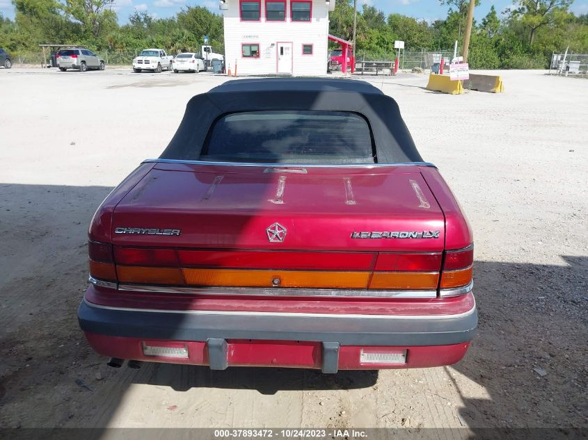 1993 Chrysler Lebaron Lx VIN: 1C3XU5538PF613160 Lot: 37893472