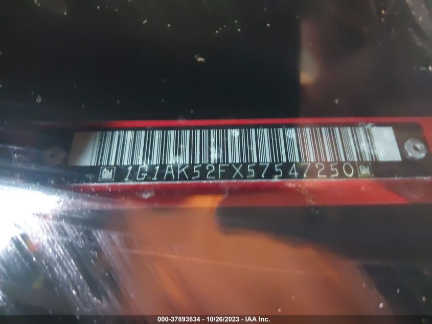 2005 Chevrolet Cobalt VIN: 1G1AK52FX57547250 Lot: 37893834