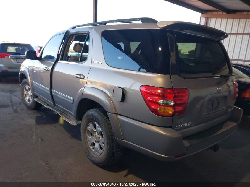 2001 Toyota Sequoia Limited VIN: 5TDBT48A21S017627 Lot: 37894343