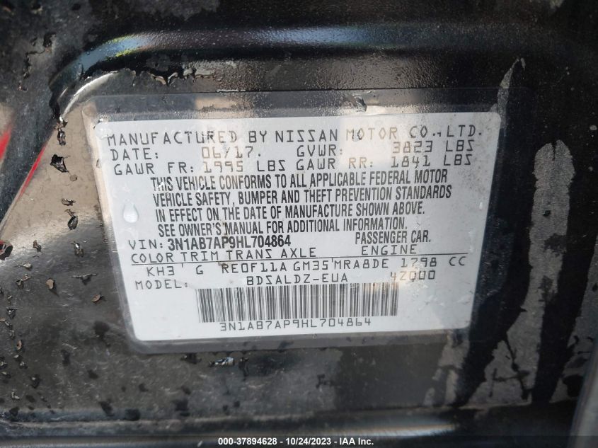 3N1AB7AP9HL704864 2017 Nissan Sentra Sr/Sl/S/Sv