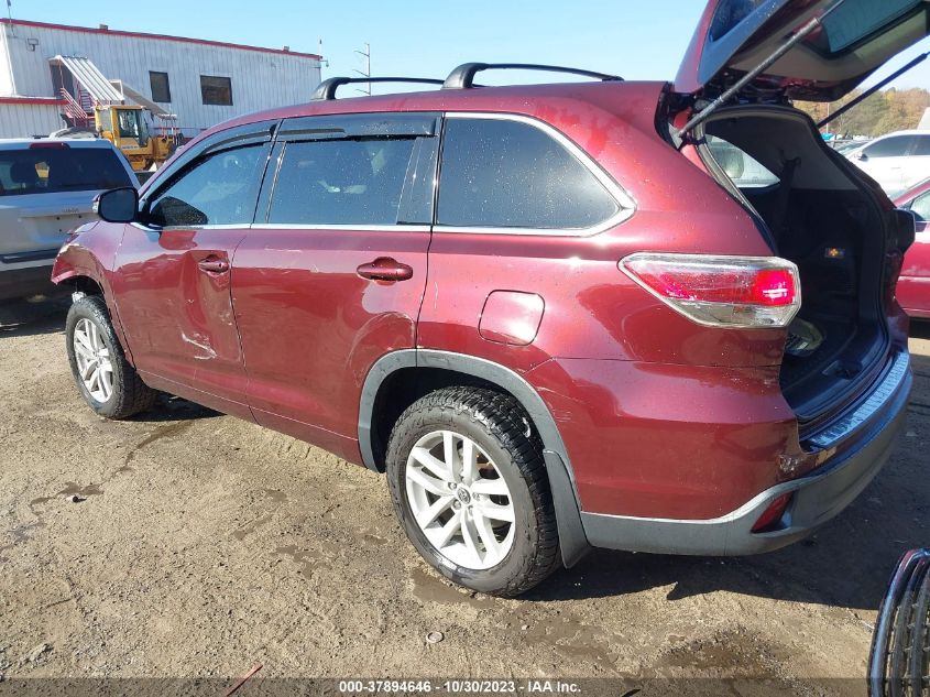 2016 Toyota Highlander Le VIN: 5TDBKRFH8GS333851 Lot: 37894646